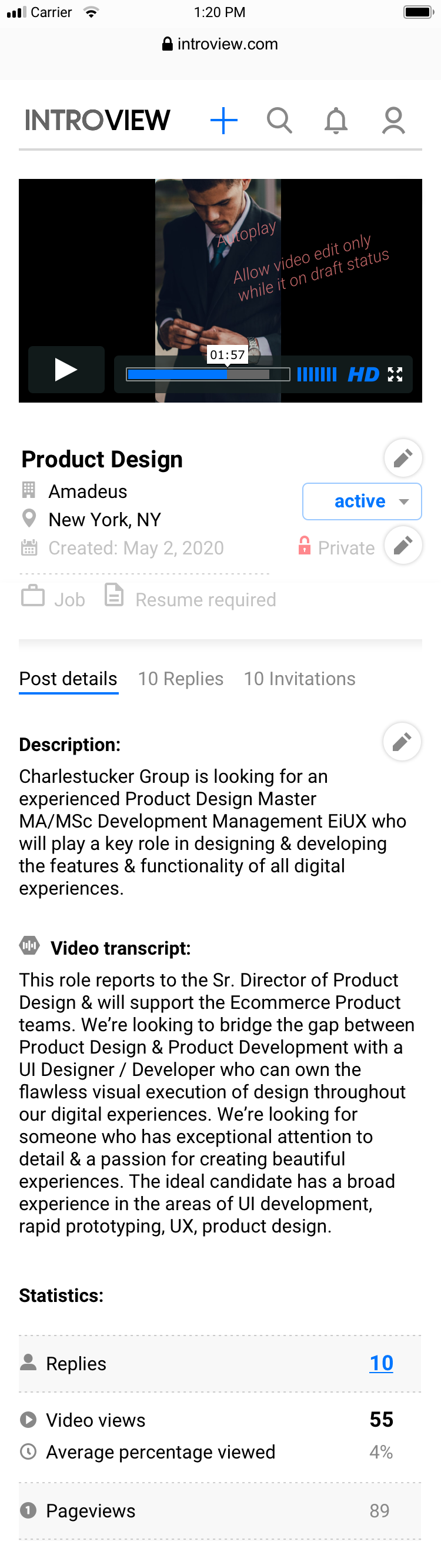 Post details