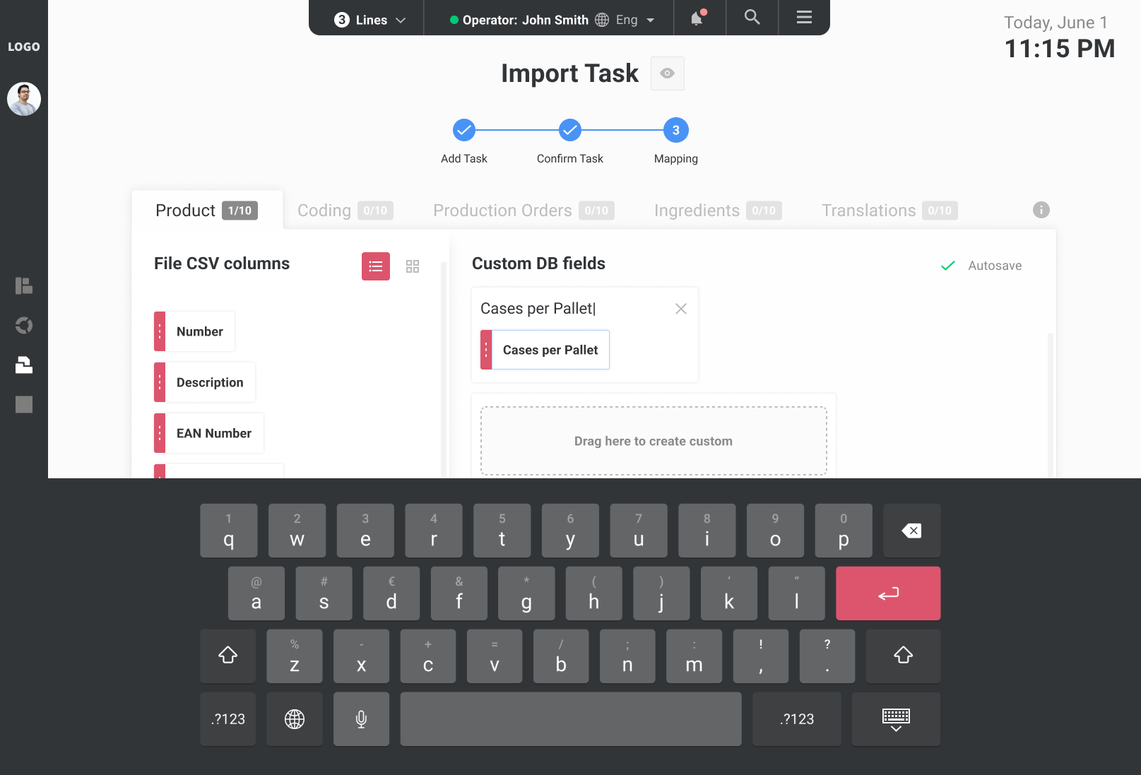 Import Task - Mobile Custom